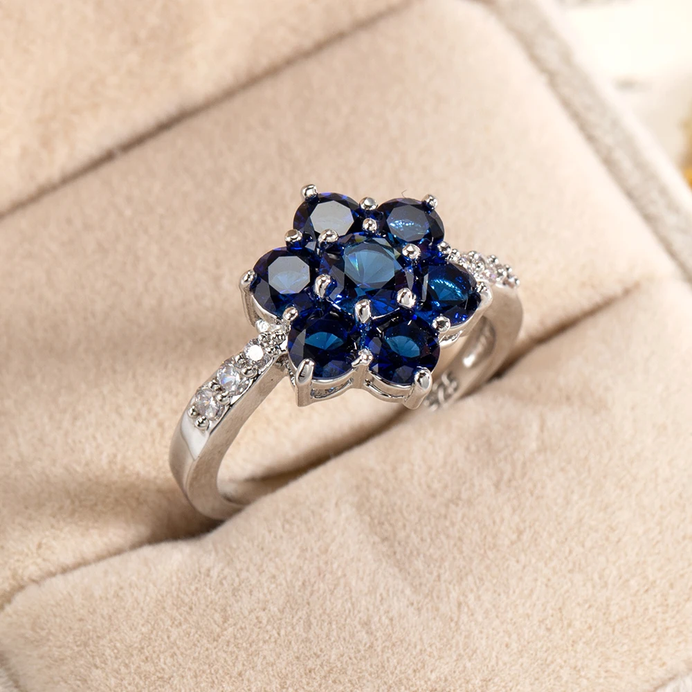 Роскошный Новый дизайн модели обручальное кольцо с цветком из циркония