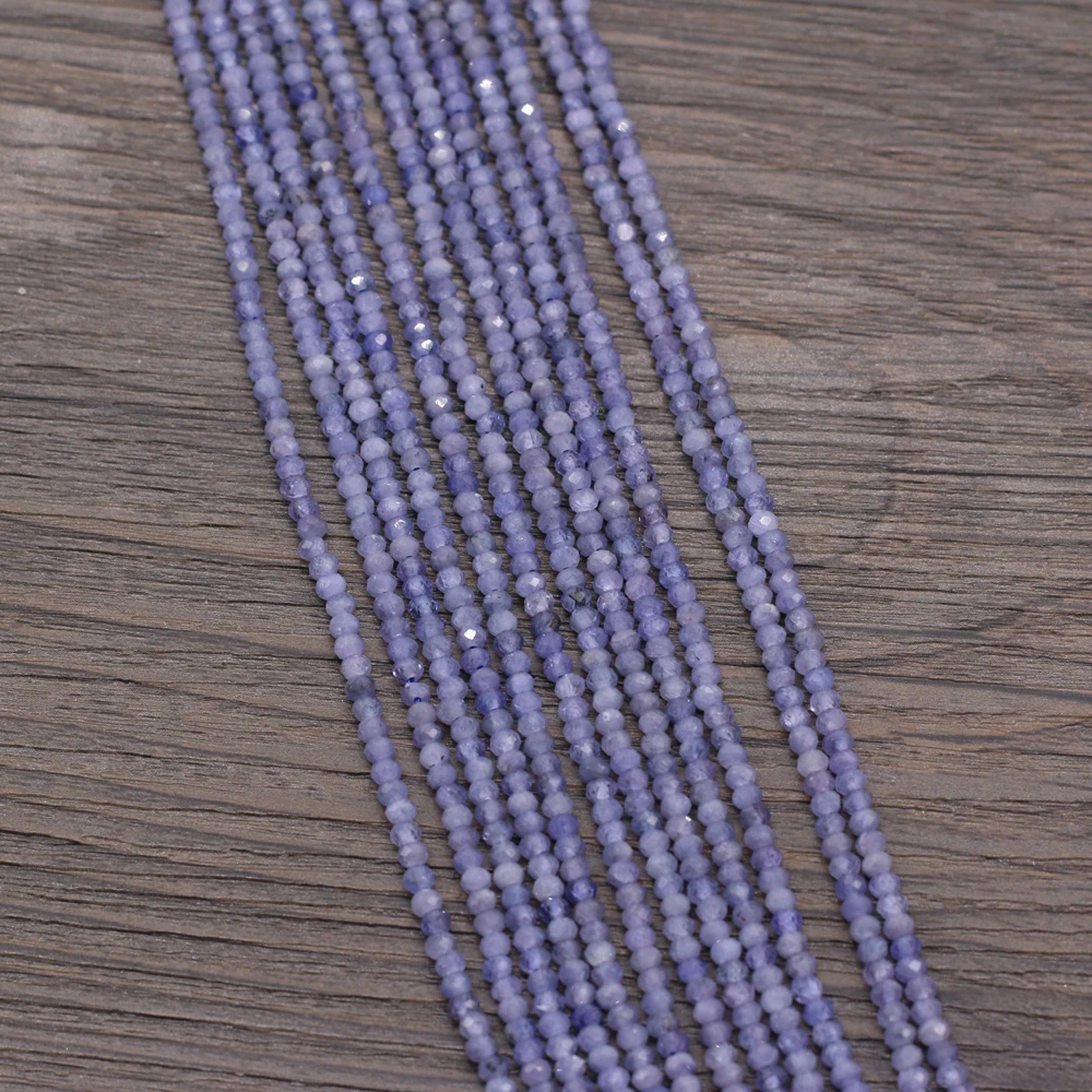 Natural Stone Beads Round Shape Faceted Tanzanite Loose Exquisite Beaded For Jewelry Making DIY Bracelet Necklace Accessories