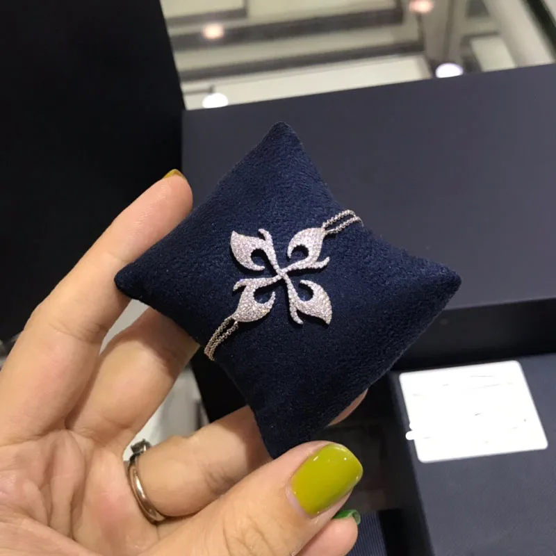 UMGODLY роскошный брендовый браслет с желтым золотом и орхидеей циркониевые камни