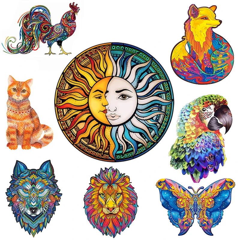 

Wood DIY Jigsaw Puzzle for Adults Children Crafts Animal Shaped Christmas Gift 3d Puzzles Hell Difficulty