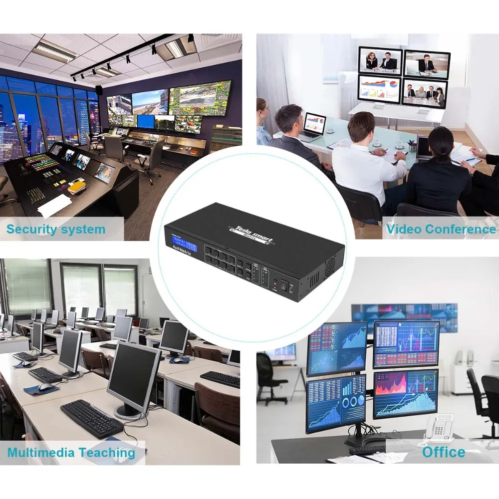 DHL 4K 4x4 HDMI матрица 4 в 4 Выход Ultra HD 4K с LAN RS232 до to4K* 2K(3840*2160)@ 30HZ HDCP 3D HDMI 1,4 совместимый