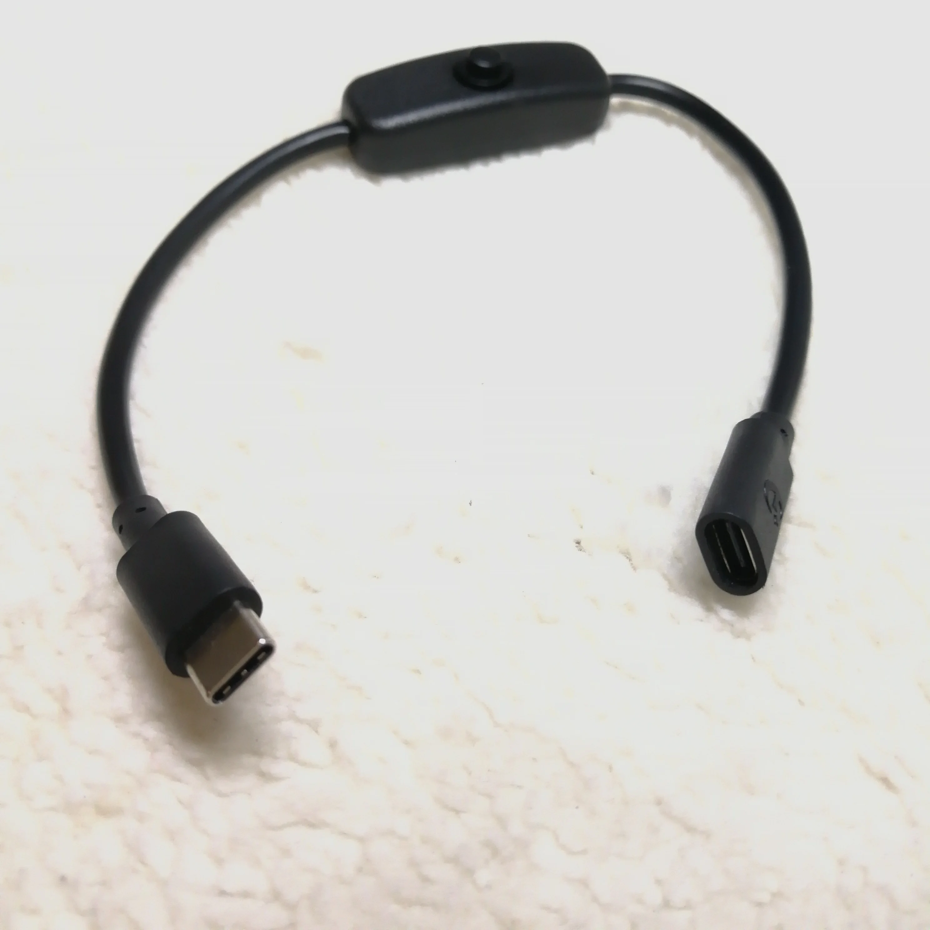 TYPE-C TYPE C USB штекер-гнездо кабель адаптера питания с переключателем ВКЛ./ВЫКЛ.