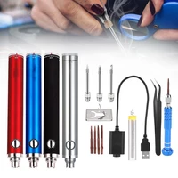 dc5v 15w usb charging 510 interface soldering iron tip built in rechargeable battery charging solder iron set with solder wire