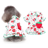 summer dog shirt costume fruit printing patternpuppy kitten skirt dress for small dogs shirt dog accessories