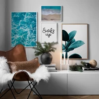 sea leaves landscape quotes wall art canvas painting nordic posters and prints modern art wall pictures for living room decor