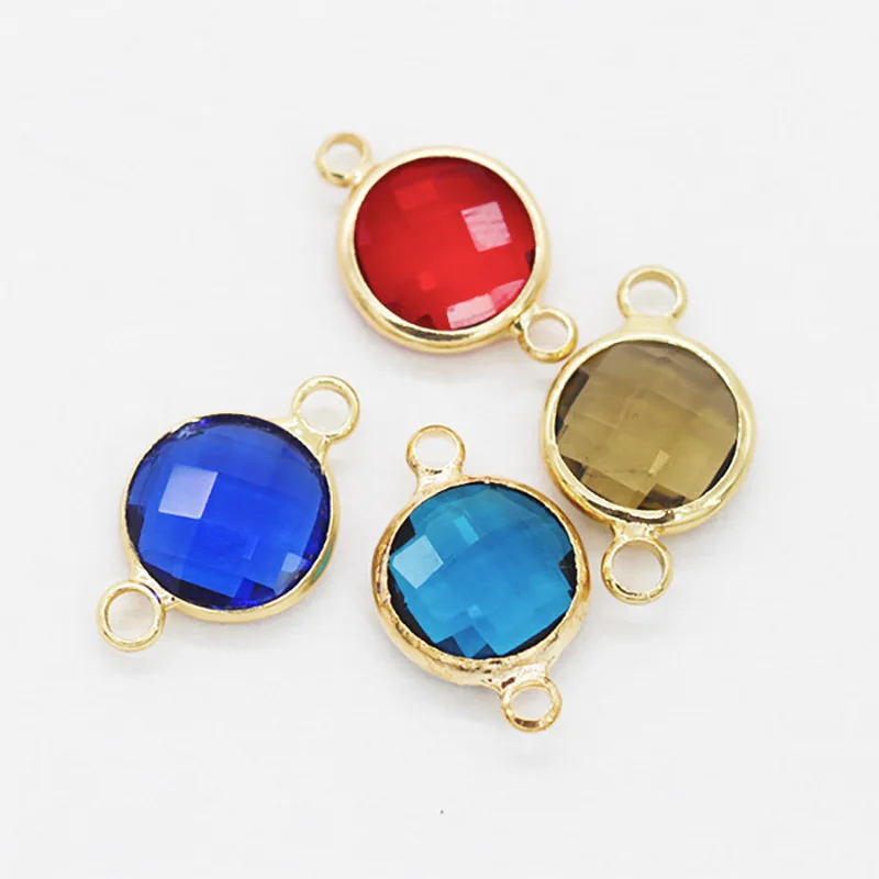 12 шт./лот разноцветные Круглые граненые подвески со стразами ювелирные