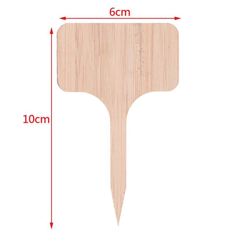 

50pcs T-type Bamboo Plant Labels Eco-friendly Wooden Plant Sign Tags Garden Markers for Flowers Vegetables Tools Square