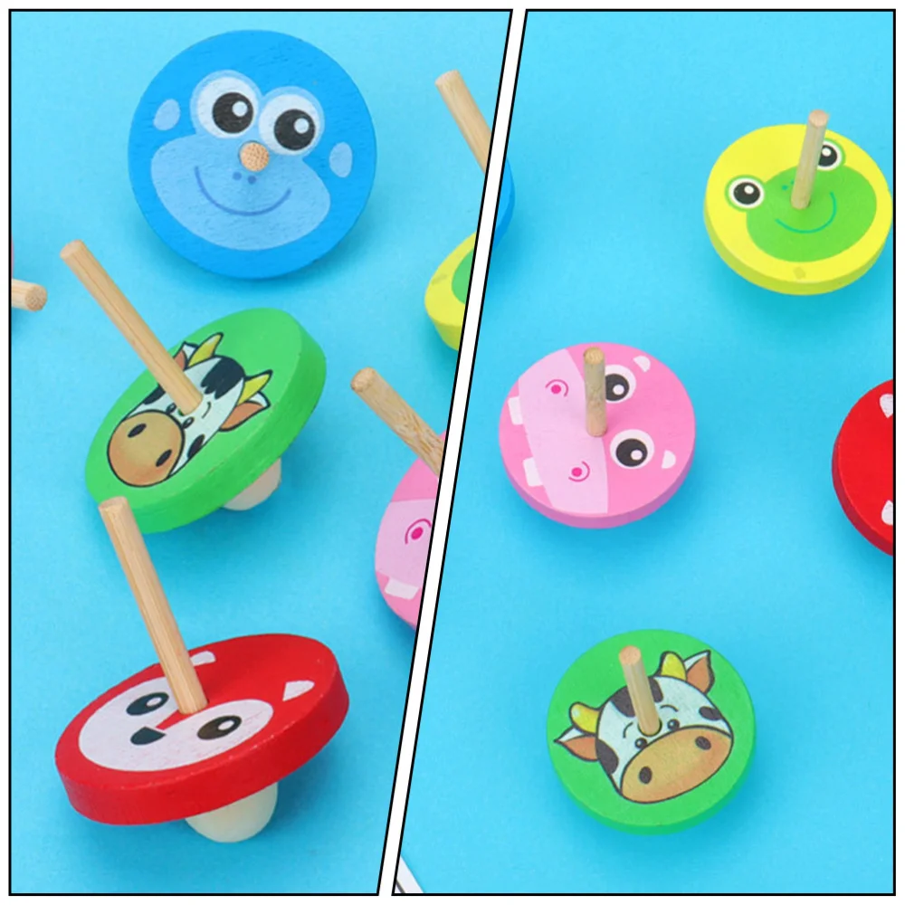 

10pcs Colorful Wooden Tops Kids Educational for Kids (Random Color)