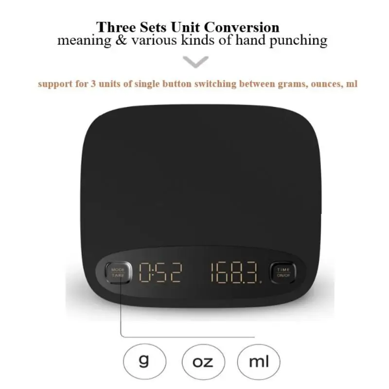 

LED Digital Coffee Scale With Timer For Espresso Pour Over Hand Drip Brew Coffee Smart Electronic Timing Barista Tools Cocina