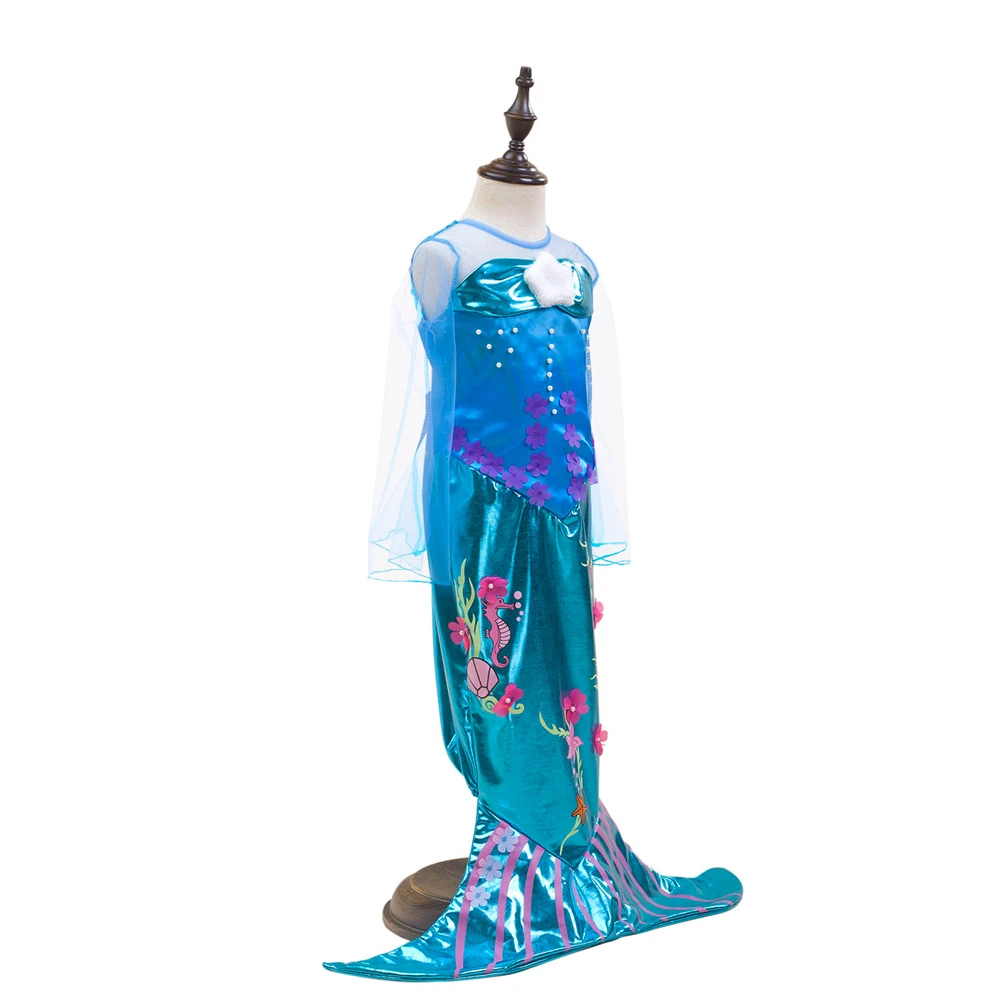 Платье Ариэль для дня рождения на лето платье принцессы Хэллоуин Пасха маленькая