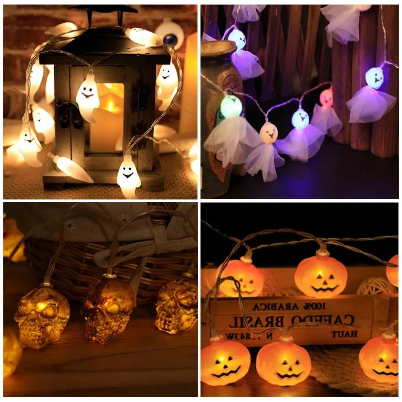 

1.5m 10LED Halloween Pumpkin LED String Lights Lamp DIY Hanging Horror Halloween Decoration Home Indoor Outdoor Party Ornament