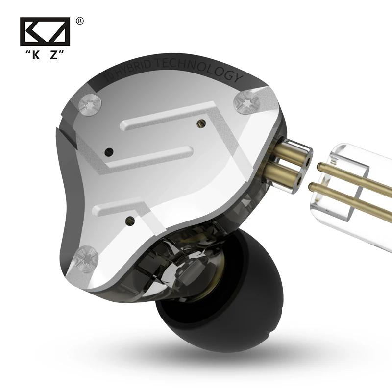 Металлическая гарнитура KZ ZS10 Pro 1DD 4BA гибридные Hi Fi наушники вкладыши с монитором