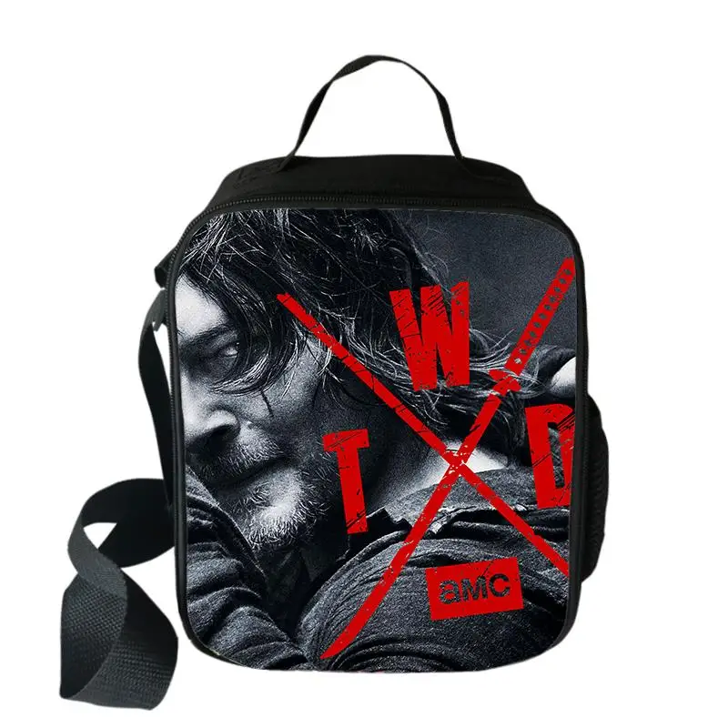 The Walking Dead Lunch Bags Boys Girls Travel Tote Bags Picnic Food Fresh Storage Bags Messenger Bag