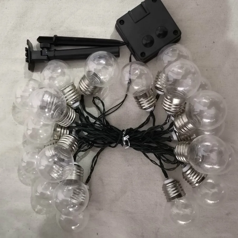 Transparent bulbs 10/20 светодиодный светильник на солнечной батарее s светодиодный сказочные светильники, лампа с солнечной батареей рождественские украшения для сада для дома наружный светодиодный светильник на солнечной батарее - Испускаемый цвет: Transparent bulbs