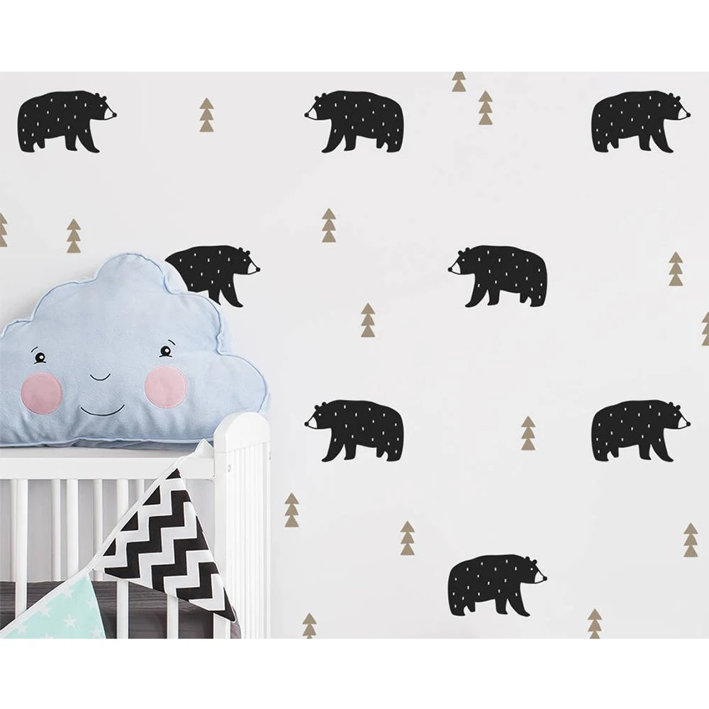 

Beauty Tribe Bear Wall Stickers Decorative Sticker For Kids Rooms Decor Wall Decals Baby Vinyl Wallpaper Mural