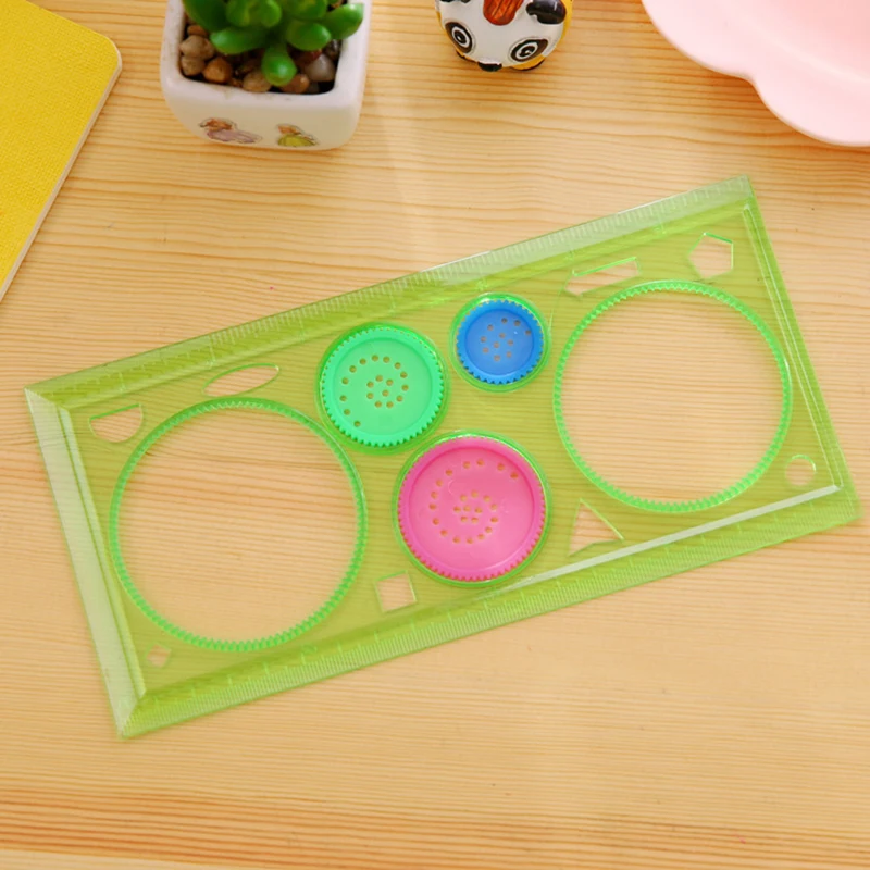 

Creative puzzle transparent kaleidoscopic ruler template ruler drawing board ruler child student kaleidoscopic ruler