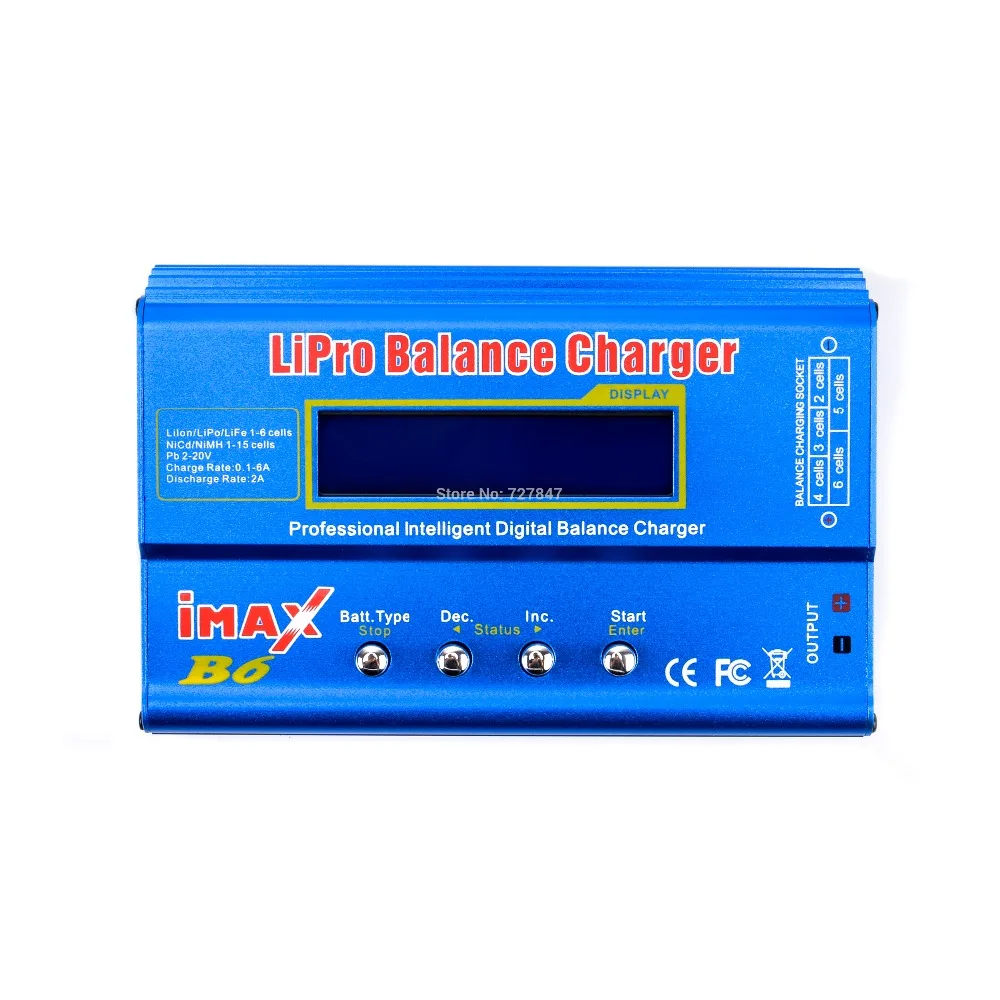iMAX B6 ЖК-экран цифровой RC Lipo NiMh батарея баланс зарядное устройство Dis зарядное устройство 80 Вт+ AC конвертер адаптер DC 12 В/5A