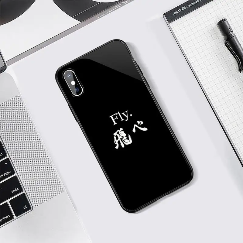 Чехол HAIKYUU из закаленного стекла для iphone 7 8 plus X XS XR 11 12 PRO MAX Samsung S7 edge S8 S9 S10 e note8 9 10 pro |