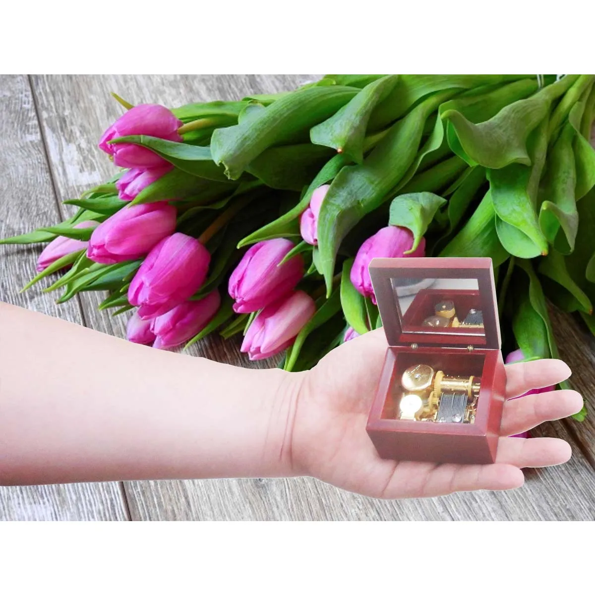 Exquisite Wooden Music Box Tune of Castle in the Sky Gift For Christmas/Birthday/Valentine's day | Дом и сад