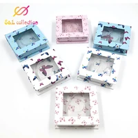 new arrival butterfly boxes eyelashes wholesale bulk rectangular eyelash packaging box with tray