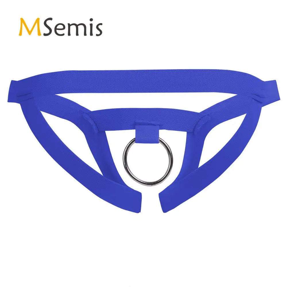 Трусы-стринги мужские с вырезом эластичным поясом и уплотнительным кольцом -