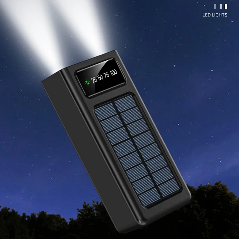 100000mah solar power bank qc 3 0 poverbank fast charging powerbank outdoor waterproof camping light for xiaomi samsung iphone free global shipping