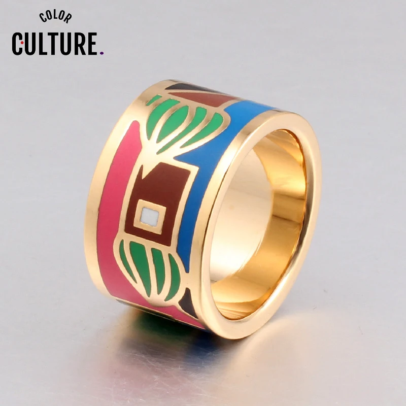 Женское кольцо с шарфом золотистое насыщенным и цветным дизайном Новое