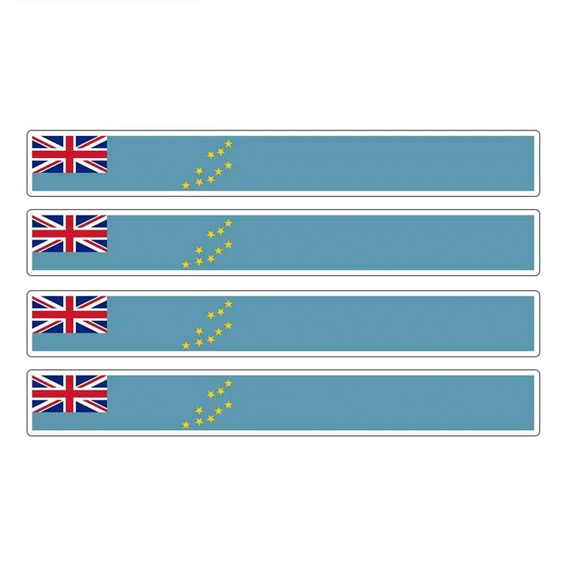 

4pcs Patriotic Stickers Flag Stripes Vinyl KK PVC 13cm X 1.7cm Car Window Motorcycle Decoration Tuning Tuvalu Car Stickers