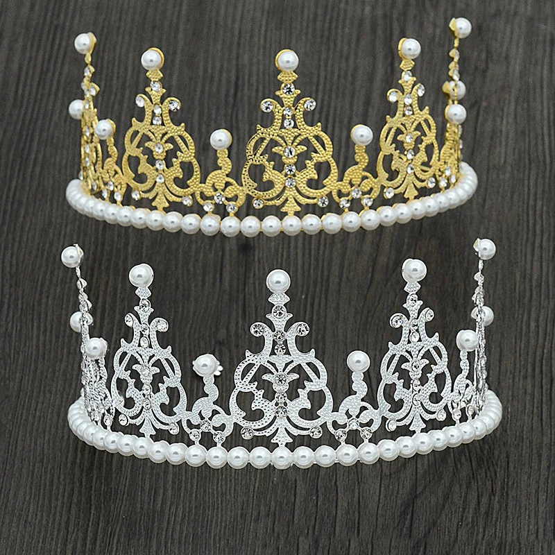 

Pearl Rhinestone Crown Hairband Headband Girls Princess Women Alloy Bridal Tiaras Wedding Party Hair Hoop Tiaras Accessiories