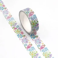 1pcs creative colorful flowers washi tape adhesive paper tape school office supplies diy scrapbooking decorative sticker tape 5m