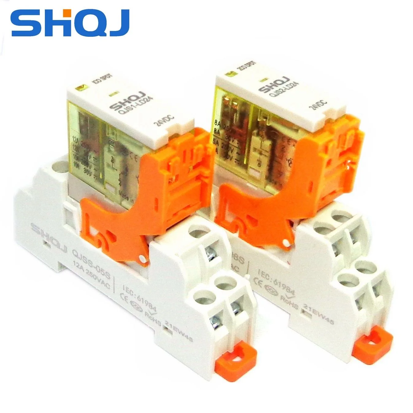 Caixa Shqj Power Relay Qjs1 Qjs2 24vdc 230vac Conjunto ou Conjunto Relé Intermediário 1co 12a 2co 8a Spdt Dpdt 10 Peças