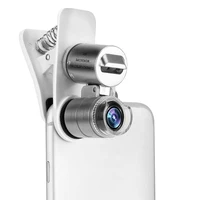 Универсальный макрообъектив для микроскопа мобильный телефон, 60X, оптический зум, лупа, микрокамера, зажим, светодиодные линзы для iPhone SE 5S, 6S ...