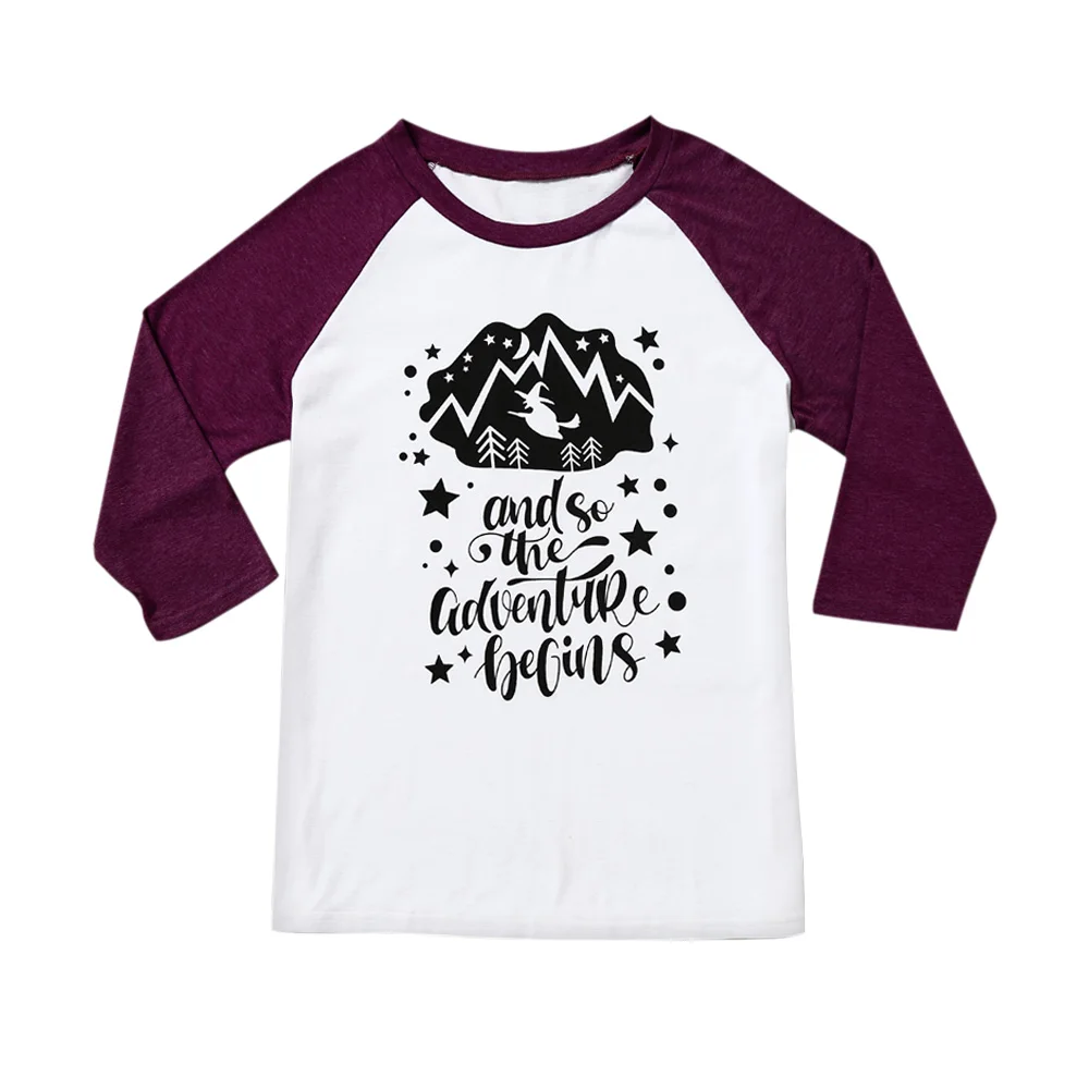 T Shirt Hipster Halloween Woman Tshirt Top T-Shirt Femme Tees Autumn Fit Cotton Fashion Three-Quarter Sleeves |