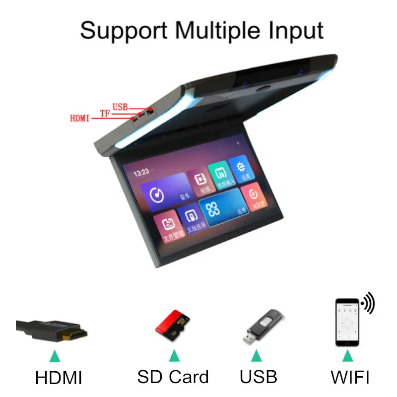 15.6/11.6 Inch Car Monitor Ceiling Mount Roof MP5 Player Android 9.0 HD 1080P WIFI/USB/FM/Speaker/bluetootnh/HDMI-compatible | Автомобили