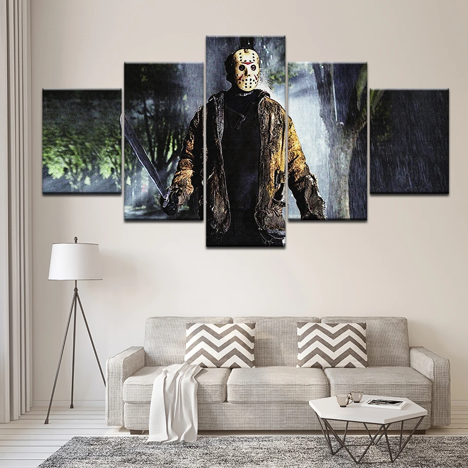 Картина на холсте Jason Voorhees Friday the 13th 5 шт. настенная живопись модульные обои постер
