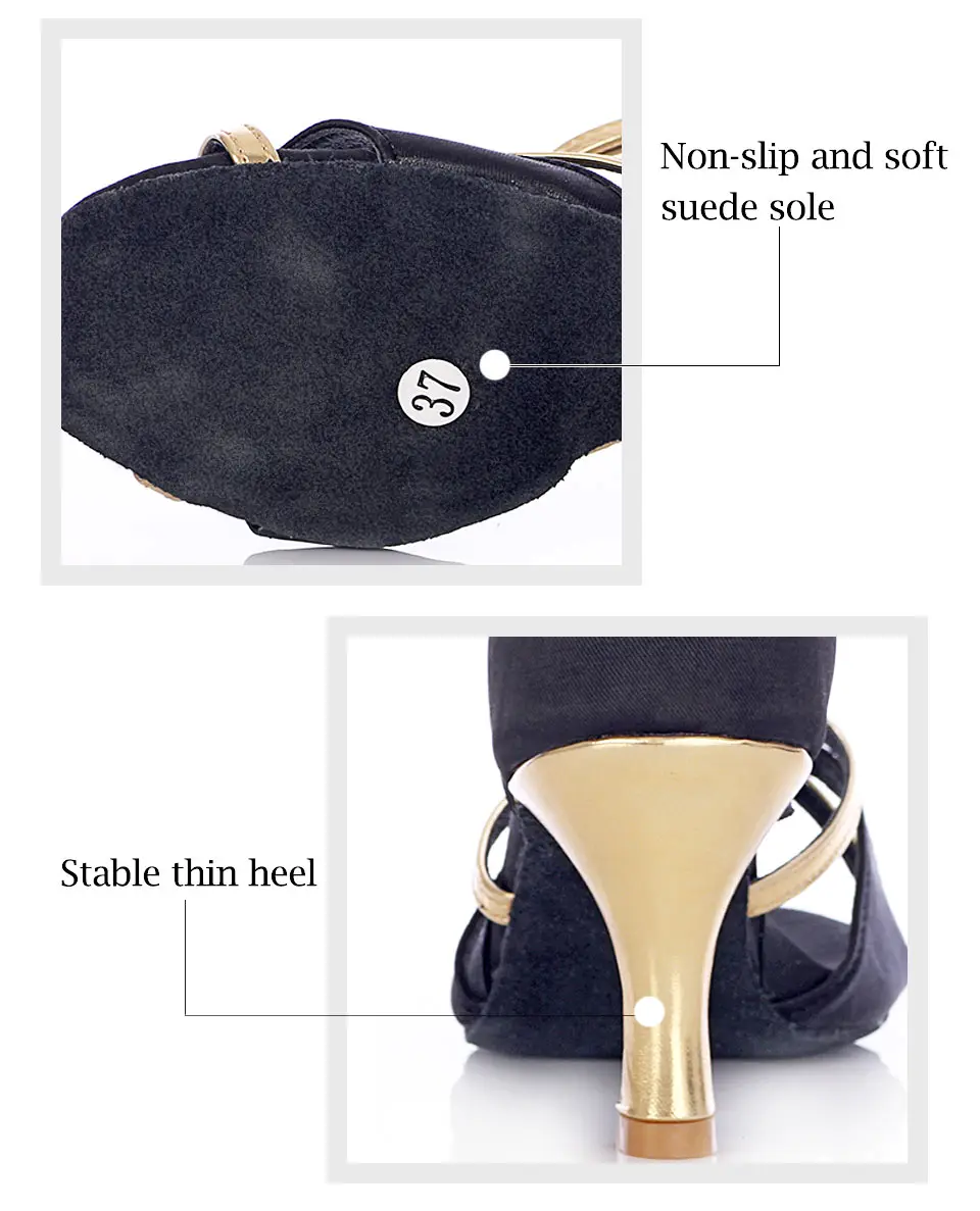Женская обувь для латинских танцев, танцевальная обувь для бальных танцев, танго, сальсы, женская обувь черного цвета на высоком каблуке 5 см/7 см, танцевальная обувь с мягкой подошвой для девушек