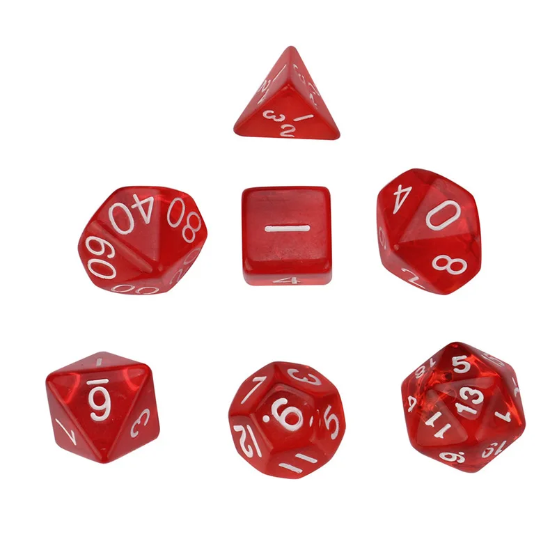 Красный 7 шт. игральные кости жемчужное зерно D4-D20 многосторонний Набор кубиков для многогранные кости полиэдральный игра в кости оборудование#2N23 - Цвет: Красный