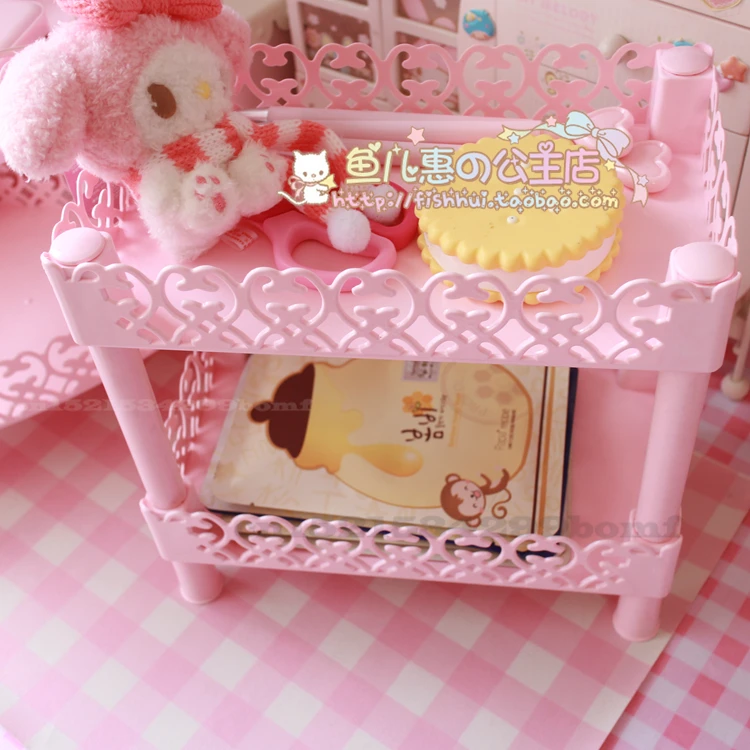 Красивая розовая пластиковая кружевная стойка для хранения девочек органайзер