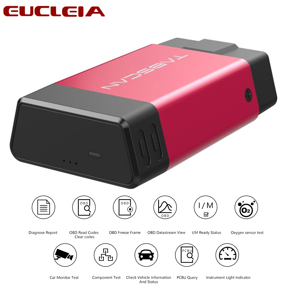EUCLEIA T2 Bluetooth полная система OBD2 сканер для Android считыватель кодов Авто VIN TPMS IMMO