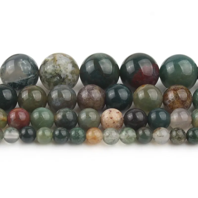Бусины из натурального камня круглые незакрепленные бусины индийского агата для