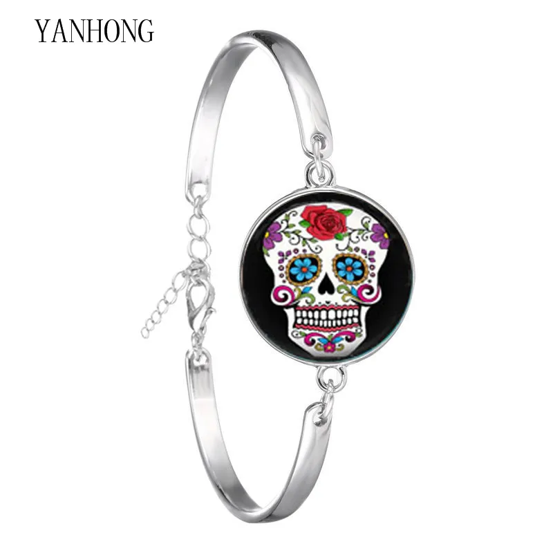 Медицинский скрученный браслет с черепом Сингапурская цепь Синий