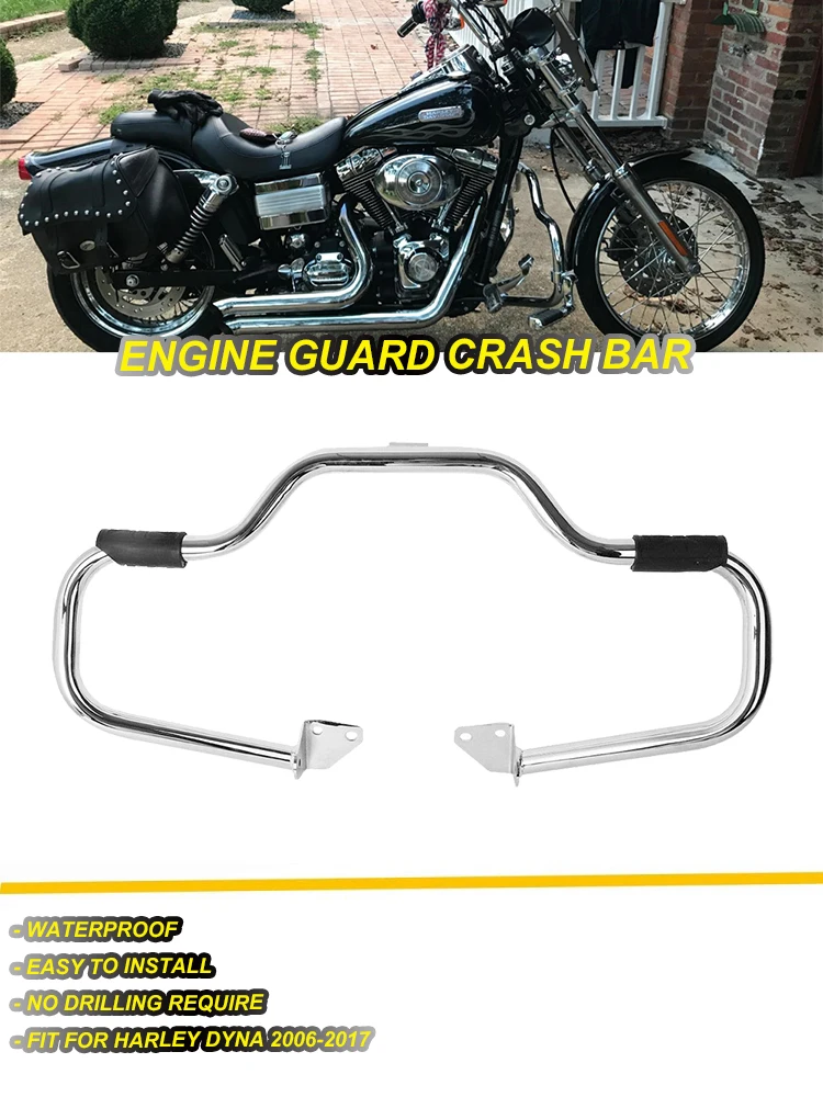 Хром 1 1/" усы защита двигателя протектор Краш бар шоссе для 2006- Harley Dyna FXDB FXDC FXDF FXDL FXDWG