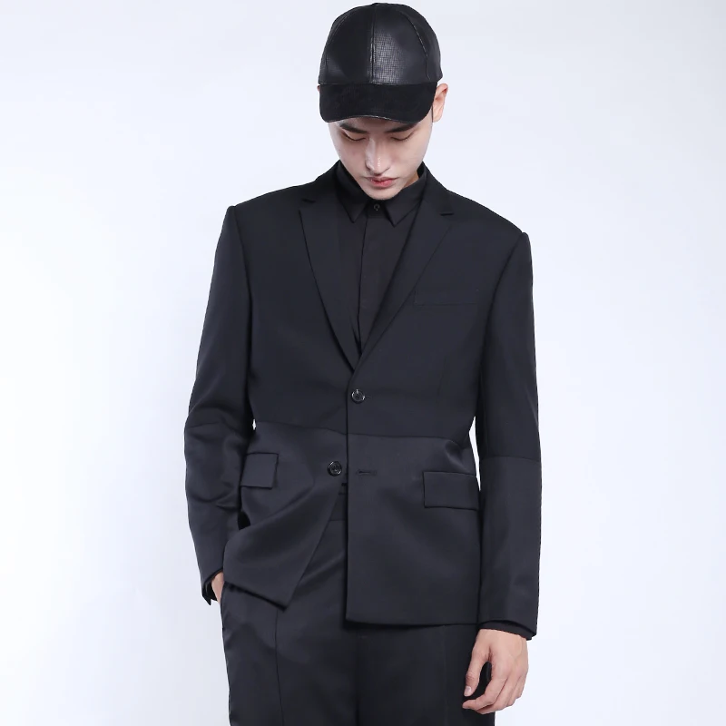 

S-6XL 2020 New men's clothing Hair Stylist Fashion model Wool individual stitching Suit jacket plus size singer costumes