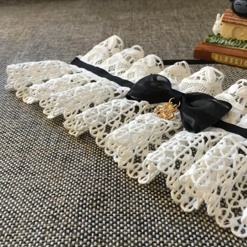 Милый щенок собака Кот натуральный хлопок кружевные воротники с бантом и