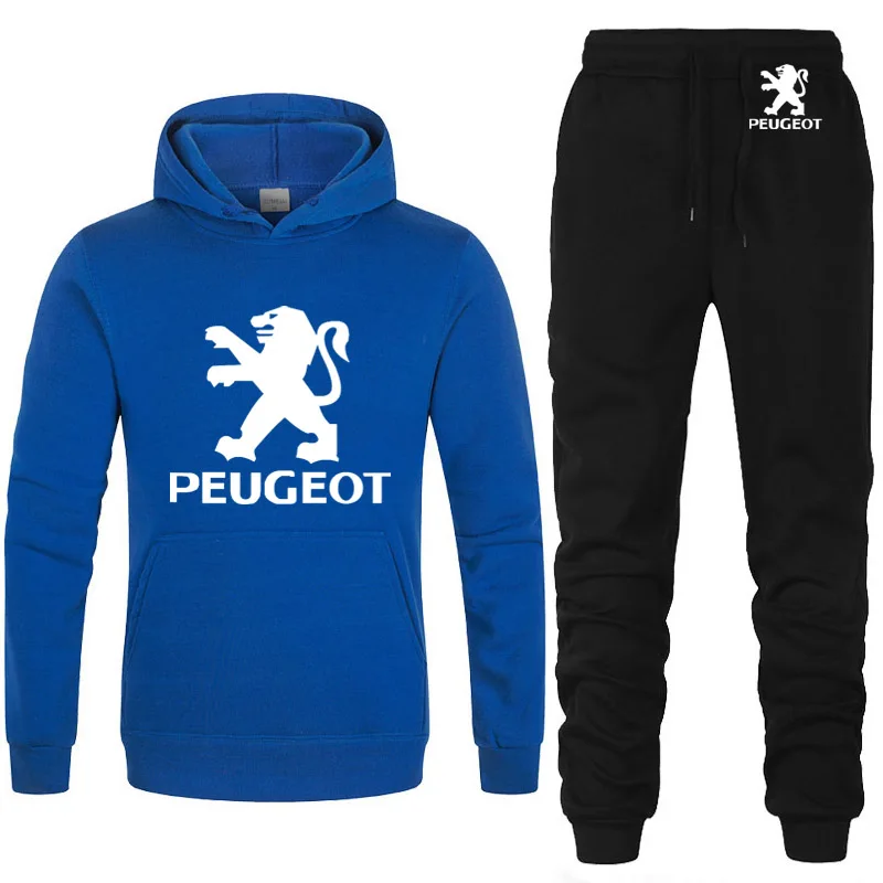 Толстовки для мужчин Пежо автомобиль логотип печатных унисекс толстовка модная мужская толстовка с капюшоном в стиле хип-хоп harajuku повседневные флисовые толстовки брюки костюм 2 шт - Цвет: 809