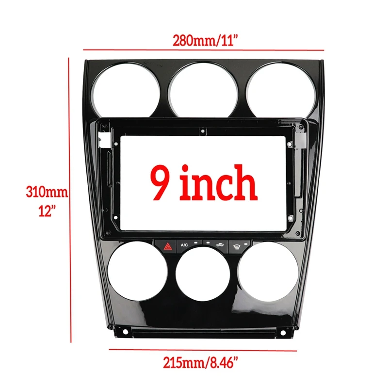 

9 Inch 2Din Car Stereo Radio DVD Player Panel Audio Trim Frame for Mazda 6 2004-2016