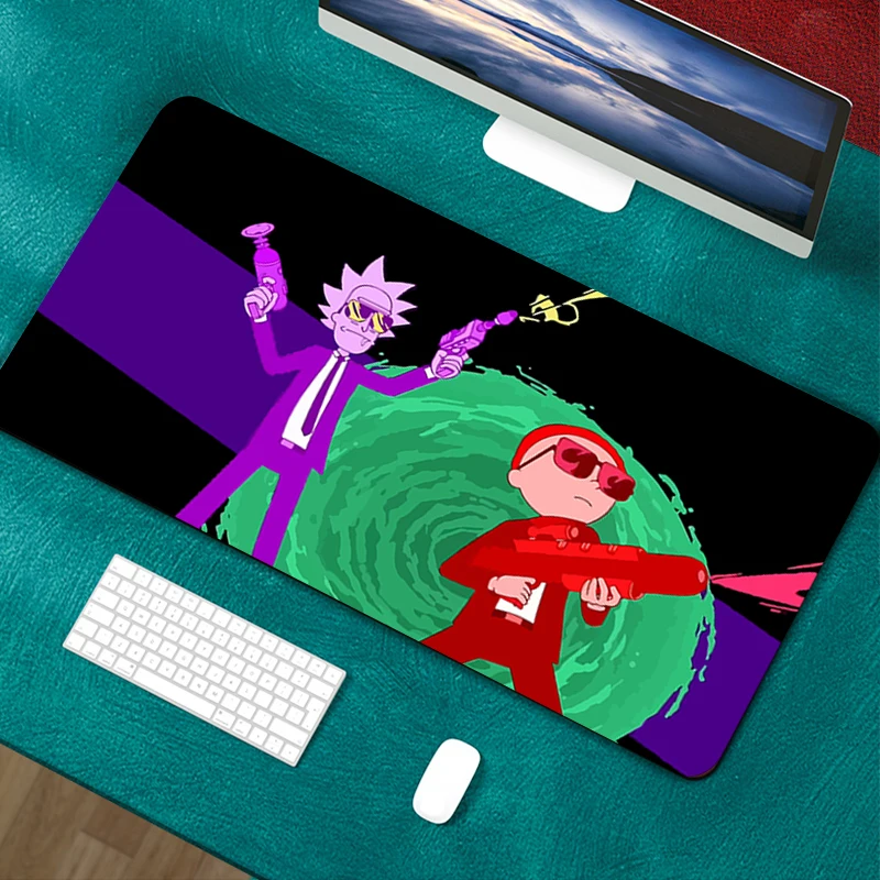 

Funny Morty Anime Large Gaming Mouse Pad Computer Gamer Mausepad Keyboard Lock Edge Notebook Laptop Mats 30x80cm