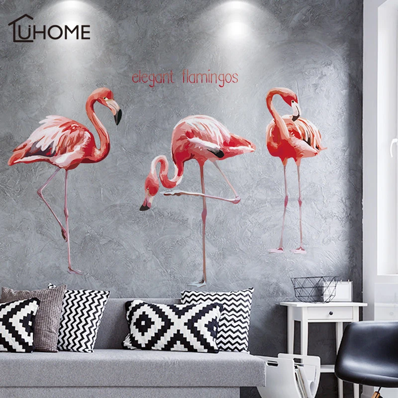Креативные элегантные наклейки на стену с изображением фламинго и животных