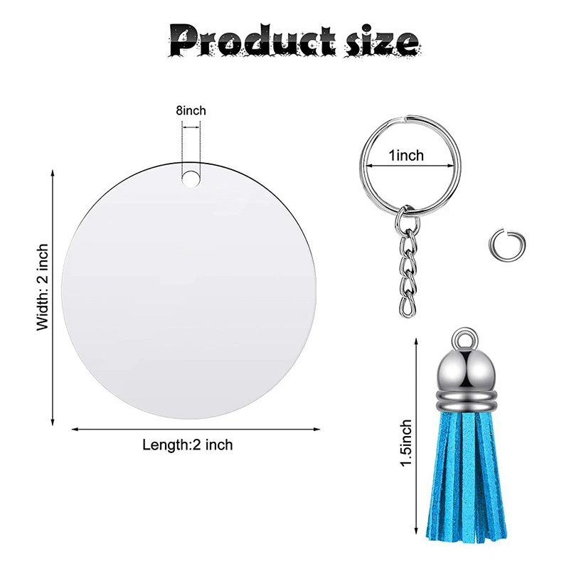

Sublimation Blank Keychains Set, Including Key Chains and Multicolor Tassels for DIY Keychain Decoration Crafts Making