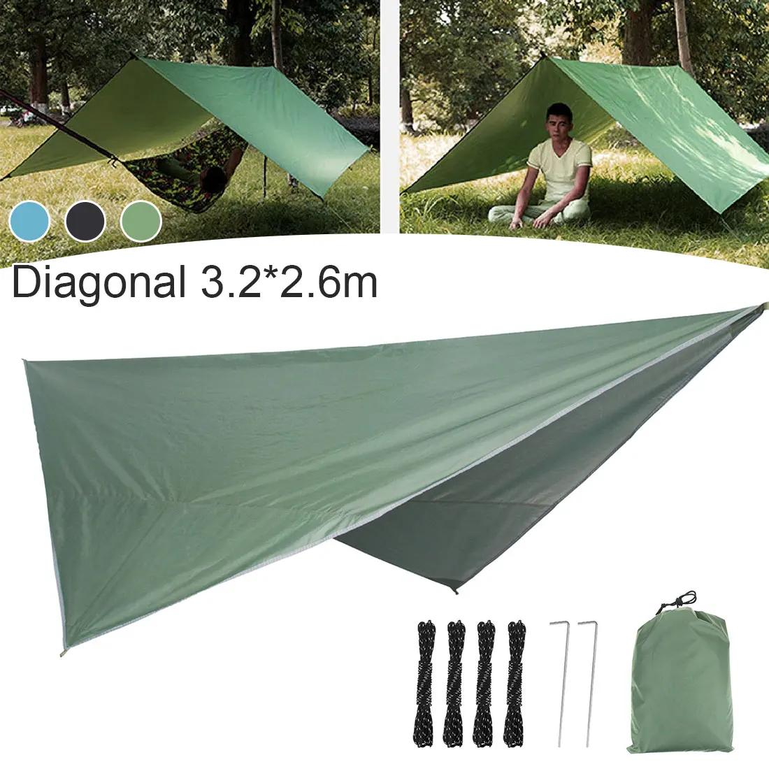 

Camping Hammock Mosquito Net and Hammock Canopy Portable Nylon Hammock Rain Fly Tree Straps for Hiking Camping Survival Travel